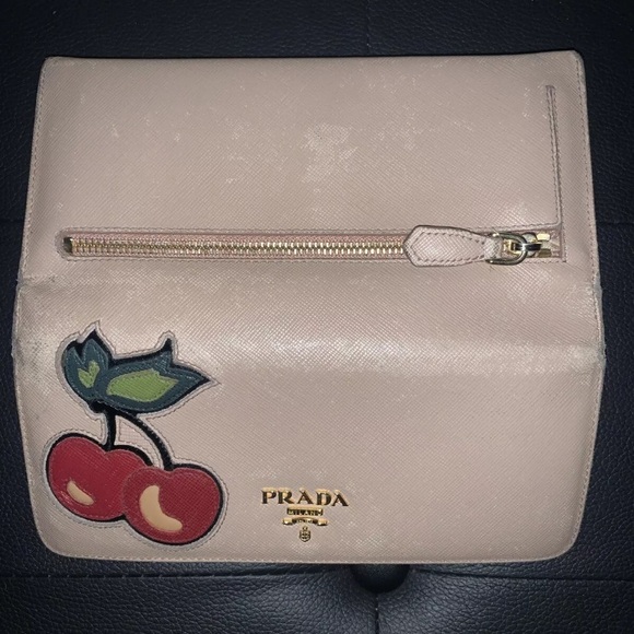 Prada Saffiano Cherry Long Wallet + Bundle - Picture 8 of 15